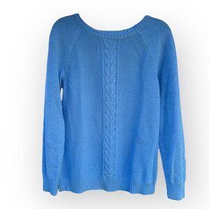 Karen Scott  crew neck long sleeve blue sweater size small cotton/acrylic blend